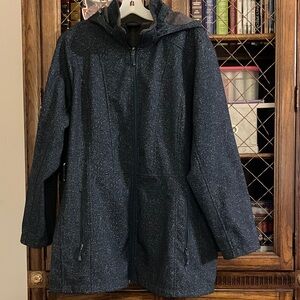 Sparkly Dark Teal Hooded Jacket